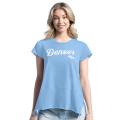 Denver Broncos Margaritaville Women's Gametime Is Paradise T-Shirt - Blue - NFL
