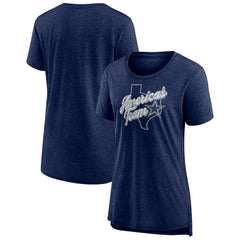 Dallas Cowboys Women's First Down Distressed Tri-Blend T-Shirt - Navy - NFL