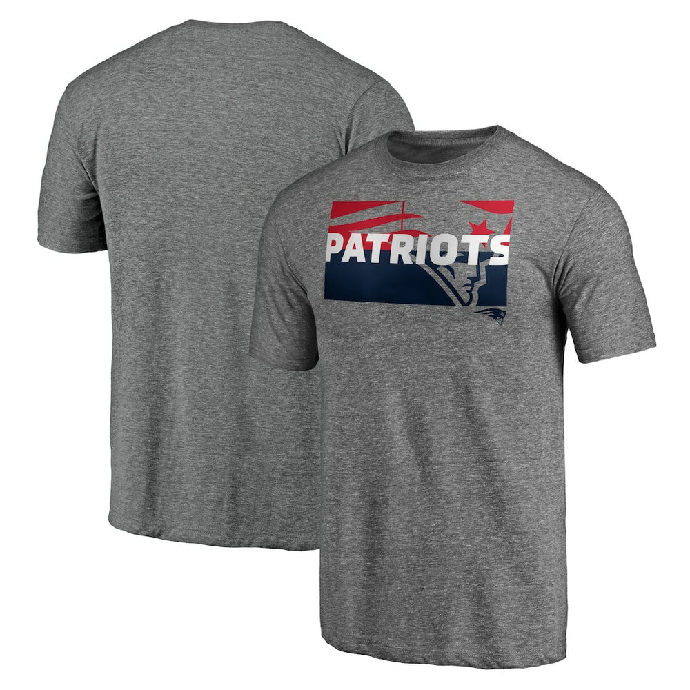 New England Patriots Square Off Tri-Blend T-Shirt - Heather Gray - NFL