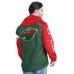 Minnesota Wild G-III Sports by Carl Banks Lateral Half-Zip Hoodie Jacket - Green/Red | NHL discount