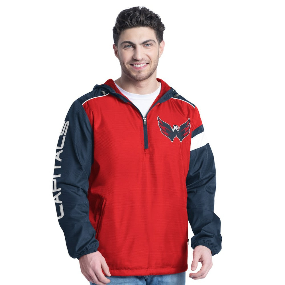 Washington Capitals G-III Sports by Carl Banks Lateral Half-Zip Hoodie Jacket - Red/Navy | NHL on sale