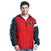 Washington Capitals G-III Sports by Carl Banks Lateral Half-Zip Hoodie Jacket - Red/Navy | NHL on sale