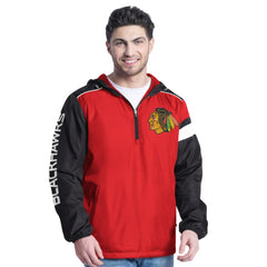 Chicago Blackhawks G-III Sports by Carl Banks Lateral Half-Zip Hoodie Jacket - Red/Black | NHL on sale
