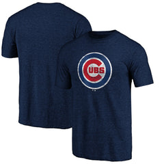 Chicago Cubs Weathered Official Logo Tri-Blend T-Shirt Outlet