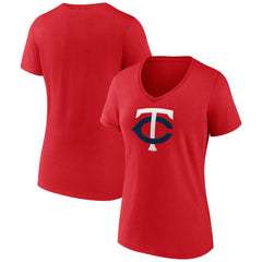Minnesota Twins Women's Official Logo V-Neck T-Shirt Outlet