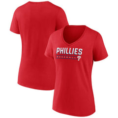 Philadelphia Phillies Women's Primary Play V-Neck T-Shirt Discount