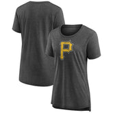 Pittsburgh Pirates Women's Weathered Official Logo Tri-Blend T-Shirt Discount