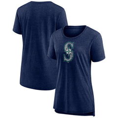 Seattle Mariners Women's Weathered Official Logo Tri-Blend T-Shirt Outlet