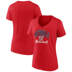 Washington Nationals Women's Victory Script V-Neck T-Shirt for sale