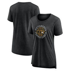 Pittsburgh Steelers Women's Steel City Tri-Blend T-Shirt - Charcoal - NFL