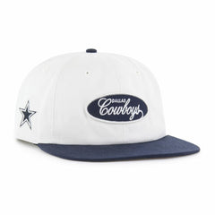 Dallas Cowboys '47 Foundational Captain Snapback Hat - White/Navy - 47 brand