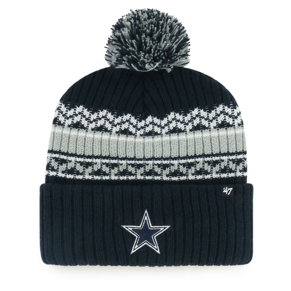 Dallas Cowboys '47 Youth Polar Vortex Cuffed Knit Hat with Pom - Navy - 47 brand