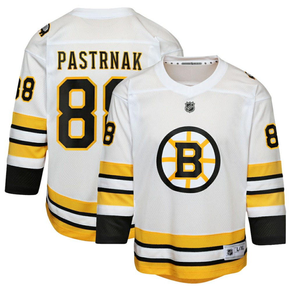David Pastrnak Boston Bruins Youth Home Replica Player Jersey - White | NHL Clearance