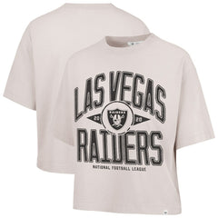 Las Vegas Raiders '47 Women's Cropped Windthrow Ravine T-Shirt - Natural - 47 brand