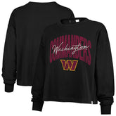 Washington Commanders '47 Women's Muse Sydney Long Sleeve Cropped T-Shirt - Black - 47 brand