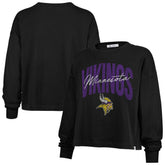 Minnesota Vikings '47 Women's Muse Sydney Long Sleeve Cropped T-Shirt - Black - 47 brand