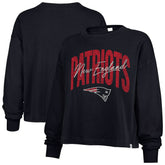 New England Patriots '47 Women's Muse Sydney Long Sleeve Cropped T-Shirt - Navy - 47 brand