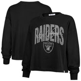 Las Vegas Raiders '47 Women's Muse Sydney Long Sleeve Cropped T-Shirt - Black - 47 brand
