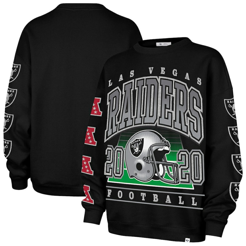 Las Vegas Raiders '47 Women's Go Big Oversized Pullover Sweatshirt - Black - 47 brand