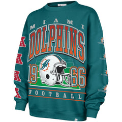 Miami Dolphins '47 Women's Go Big Oversized Pullover Sweatshirt - Aqua - 47 brand