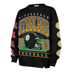 Pittsburgh Steelers '47 Women's Go Big Oversized Pullover Sweatshirt - Black - 47 brand