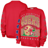 San Francisco 49ers '47 Women's Go Big Oversized Pullover Sweatshirt - Scarlet - 47 brand