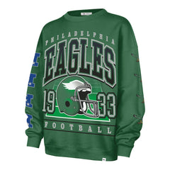 Philadelphia Eagles '47 Women's Go Big Oversized Pullover Sweatshirt - Kelly Green - 47 brand