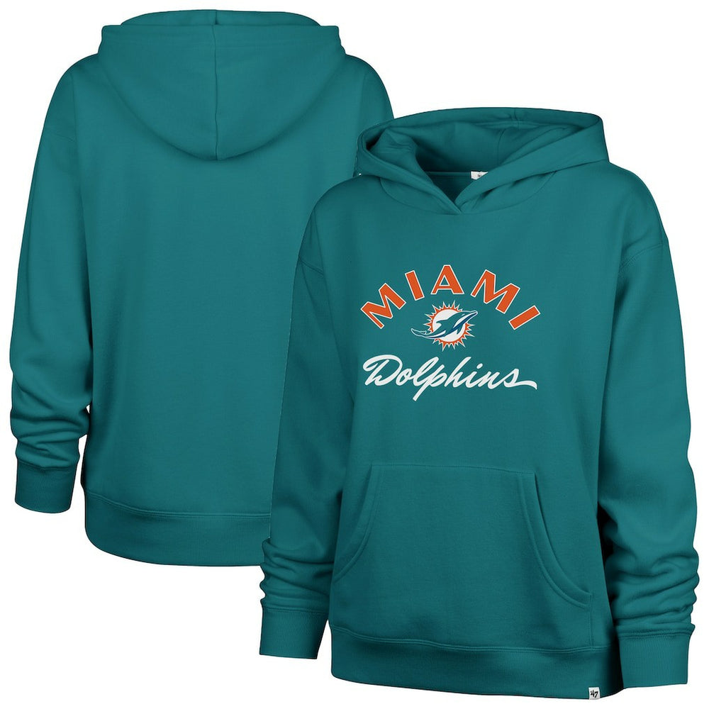 Miami Dolphins '47 Women's Whirlwind Naomi Pullover Hoodie - Aqua - 47 brand