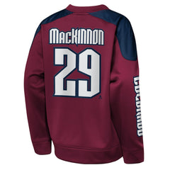 Nathan MacKinnon Colorado Avalanche Outerstuff Youth Best Defense Name & Number Crewneck Sweatshirt - Burgundy | NHL on sale