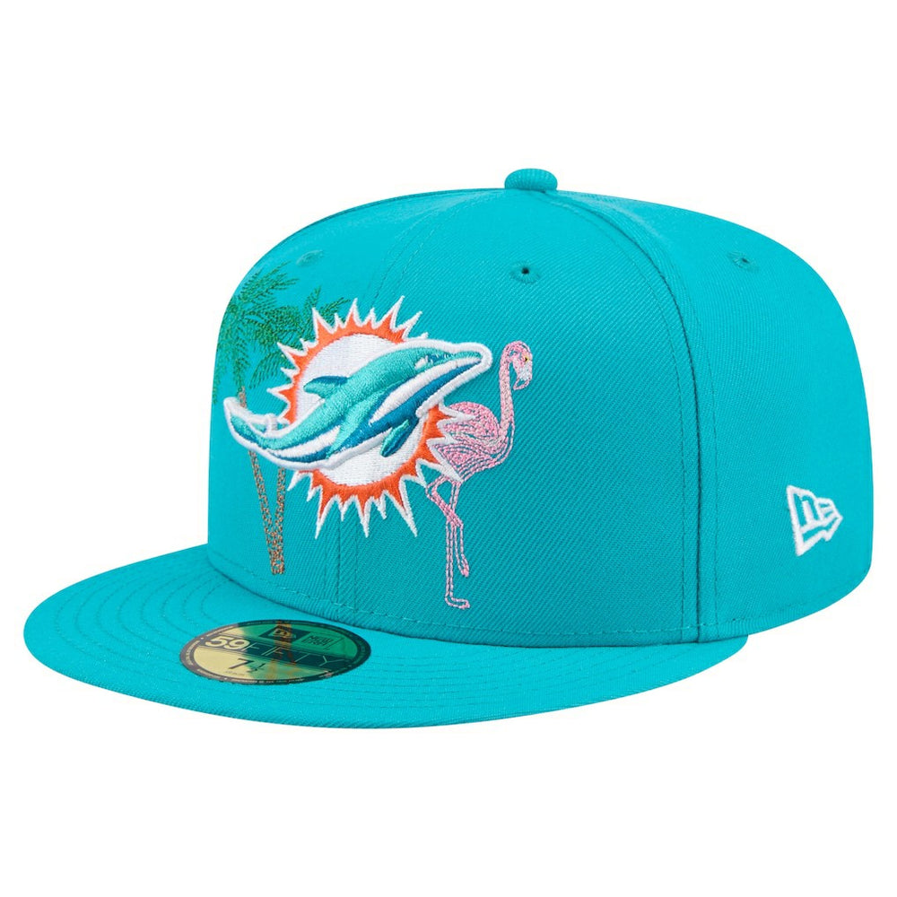 Miami Dolphins New Era State Stitch 59FIFTY Fitted Hat - Aqua - NFL