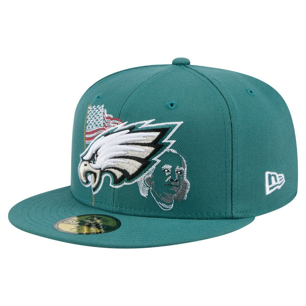 Philadelphia Eagles New Era State Stitch 59FIFTY Fitted Hat - Midnight Green - NFL