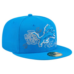 Detroit Lions New Era State Stitch 59FIFTY Fitted Hat - Blue - NFL