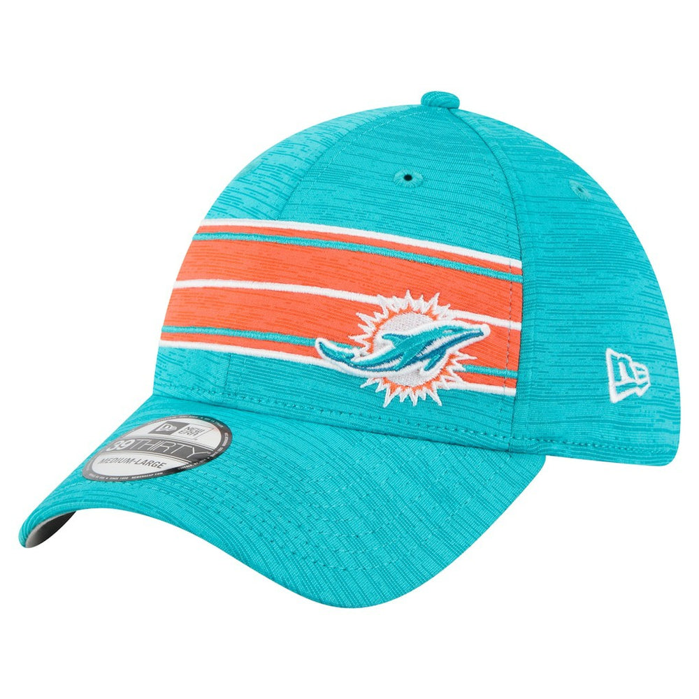 Miami Dolphins New Era Stripes 39THIRTY Flex Hat - Aqua - NFL