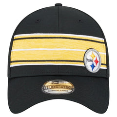Pittsburgh Steelers New Era Stripes 39THIRTY Flex Hat - Black - NFL