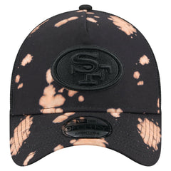 San Francisco 49ers New Era Bleached 9FORTY A-Frame Adjustable Hat - Black - NFL