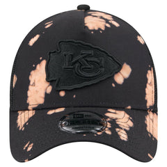 Kansas City Chiefs New Era Bleached 9FORTY A-Frame Adjustable Hat - Black - NFL