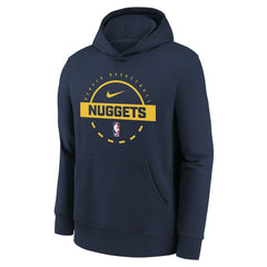 Nike Denver Nuggets Youth 2025/26 Club Fleece Practice Hoodie Navy