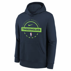 Nike Minnesota Timberwolves Youth 2025/26 Club Fleece Practice Hoodie Navy