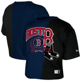 Boston Red Sox New Era Women's Upcycled Colorblocked Boxy Cropped T-Shirt Discount