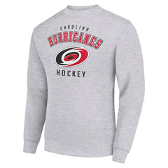 Carolina Hurricanes Men's Starter Team Logo Fleece Pullover Sweatshirt - Heather Gray | NHL Lifestyle