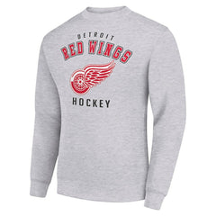 Detroit Red Wings Men's Starter Team Logo Fleece Pullover Sweatshirt - Heather Gray | NHL Lifestyle