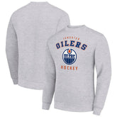 Edmonton Oilers Men's Starter Team Logo Fleece Pullover Sweatshirt - Heather Gray | NHL on sale