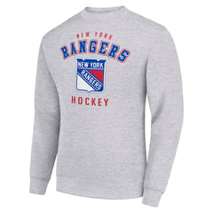 New York Rangers Men's Starter Team Logo Fleece Pullover Sweatshirt - Heather Gray | NHL near me