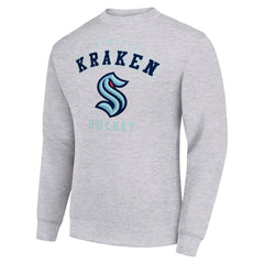 Seattle Kraken Men's Starter Team Logo Fleece Pullover Sweatshirt - Heather Gray | NHL discount
