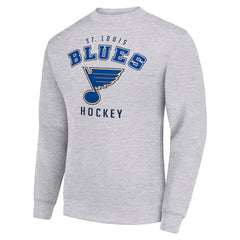 St. Louis Blues Men's Starter Team Logo Fleece Pullover Sweatshirt - Heather Gray | NHL Lifestyle