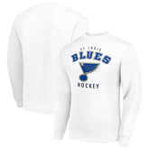St. Louis Blues Men's Starter Team Logo Fleece Pullover Sweatshirt - White | NHL Lifestyle