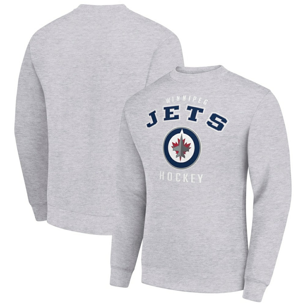 Winnipeg Jets Men's Starter Team Logo Fleece Pullover Sweatshirt - Heather Gray | NHL sale