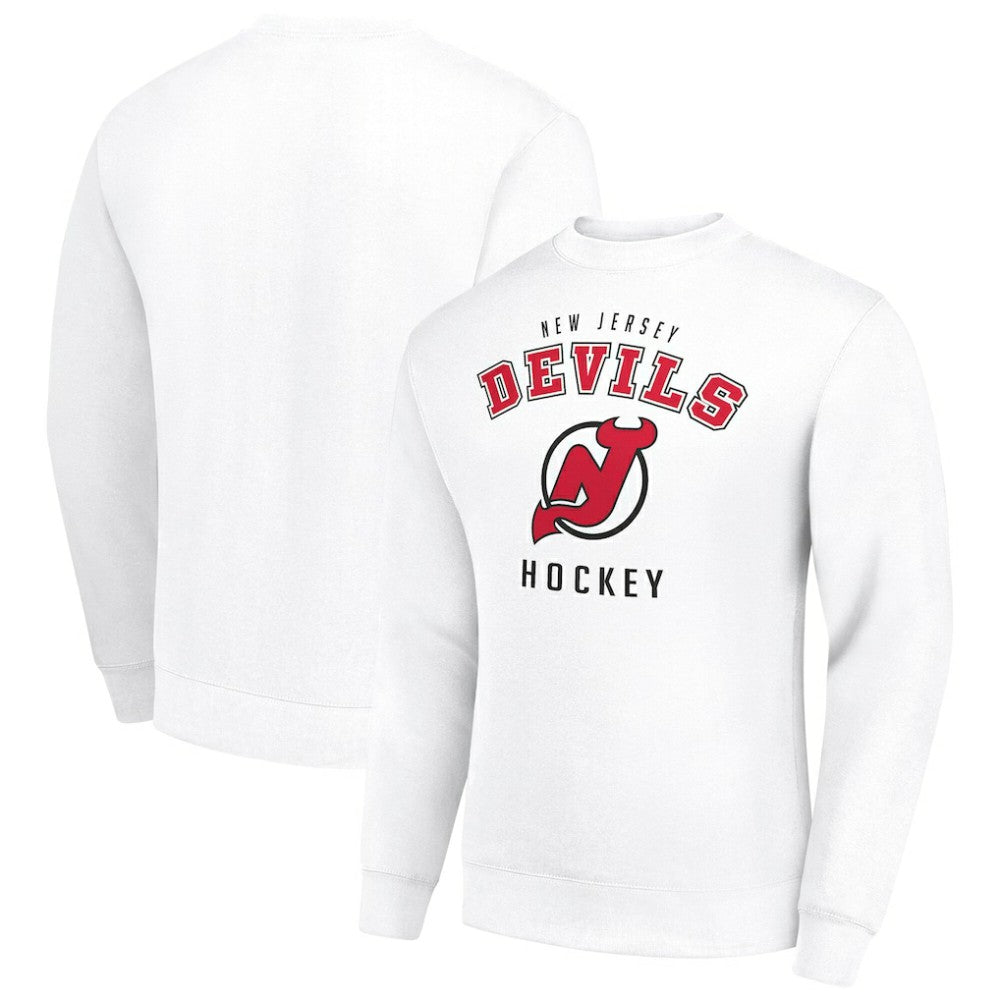 New Jersey Devils Men's Starter Team Logo Fleece Pullover Sweatshirt - White | NHL sale