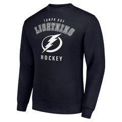 Tampa Bay Lightning Men's Starter Team Logo Fleece Pullover Sweatshirt - Navy | NHL Clearance
