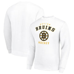 Boston Bruins Men's Starter Team Logo Fleece Pullover Sweatshirt - White | NHL Clearance